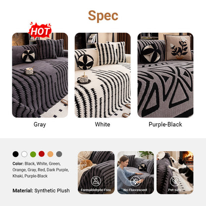 ✨Soft, non-slip plush sofa cover