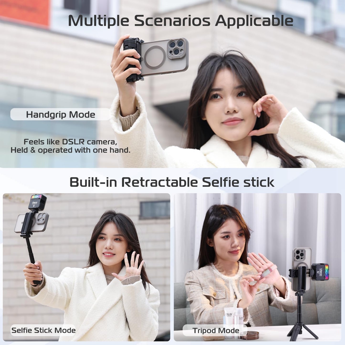 🔥2025 NEW SALE - 49% OFF🔥Extendable Grip Phone Tripod with Detachable Remote (Pocket Size)