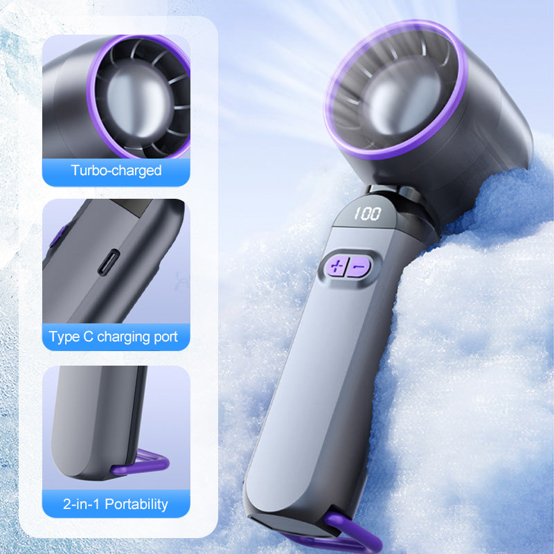 🔥LIMITED 50% OFF!💨 Portable Handheld Turbo Fan – Super Powerful Breeze, Ultra-Light & Perfect for Travel ⚡🌬️
