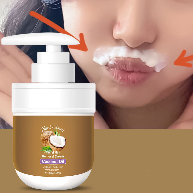 🎁 Buy 1, get 1 FREE! 🥥✨ Coconut facial hair removal cream – Gentle & effective