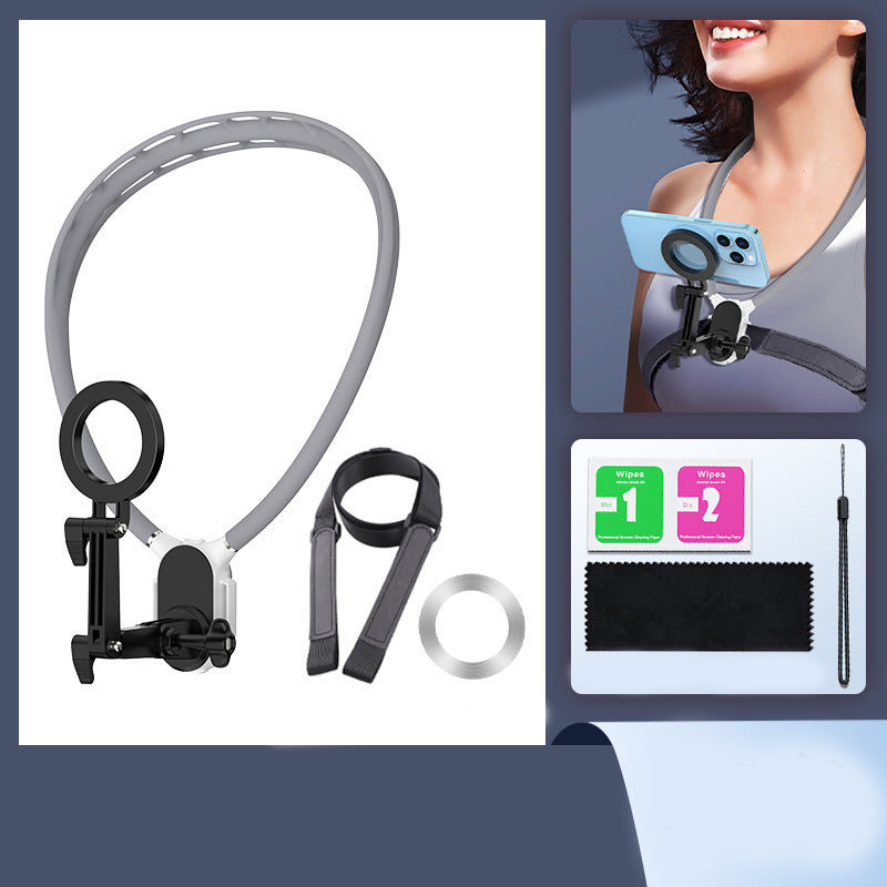 Magnetic Neck Phone Holder for Hands-Free Recording
