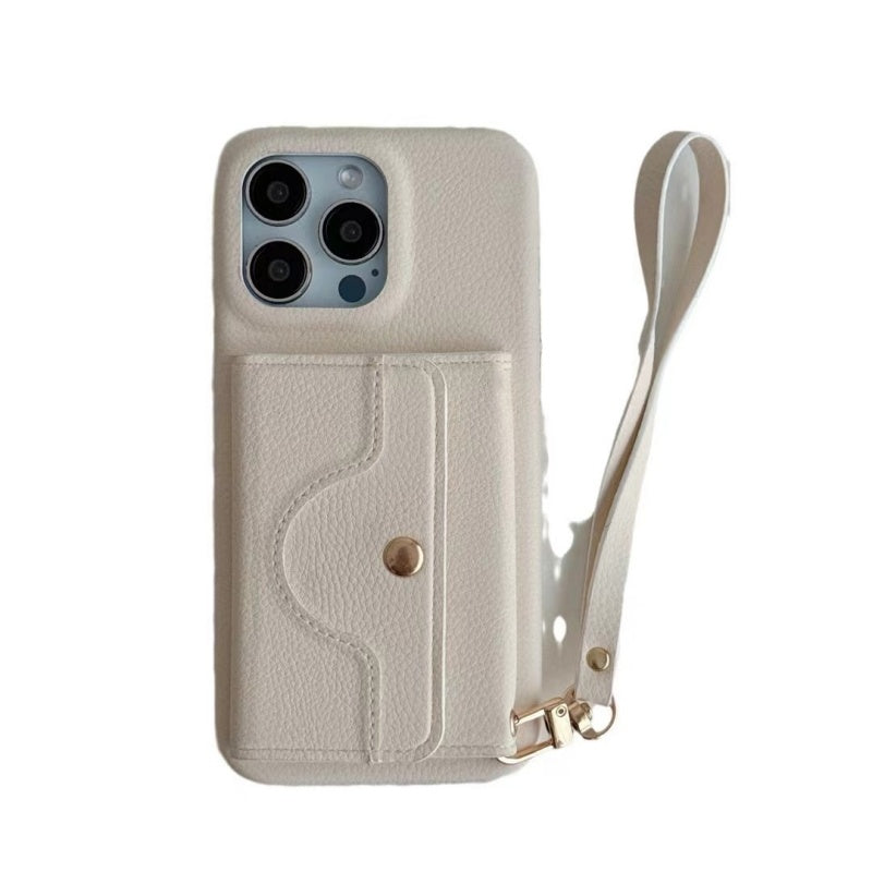 Protective Pink Wallet Phone Case with Mirror & Wristlet