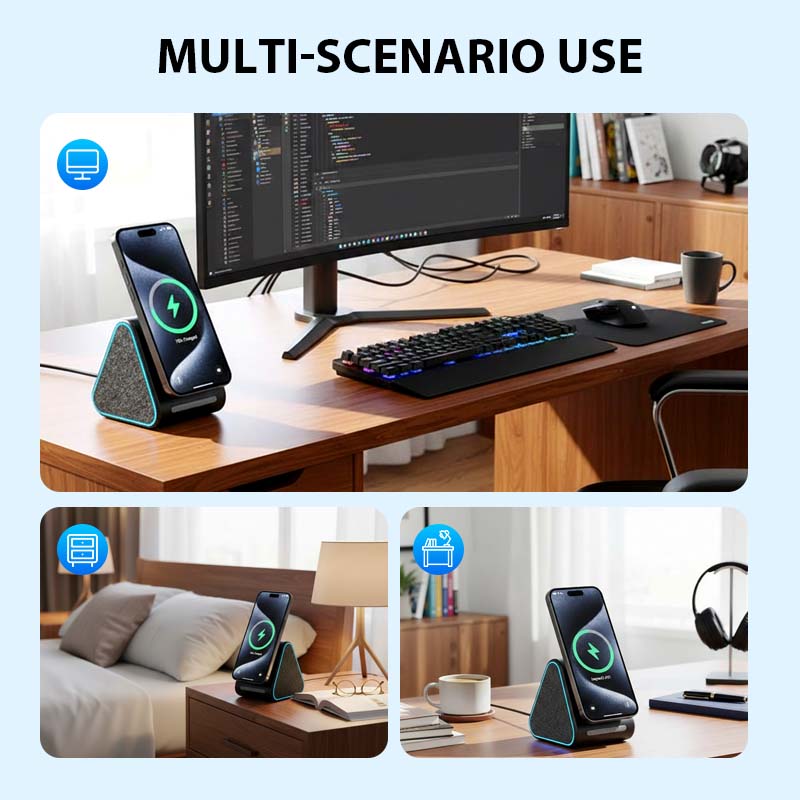 Magnetic Wireless Charger with Bluetooth Speaker