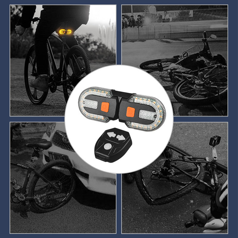 🚴 50% OFF NOW! 🔦 Bicycle Wireless Remote Control Turning Tail Light – Auto Brake Sensor, 30+ Light Modes & USB Rechargeable ⚡