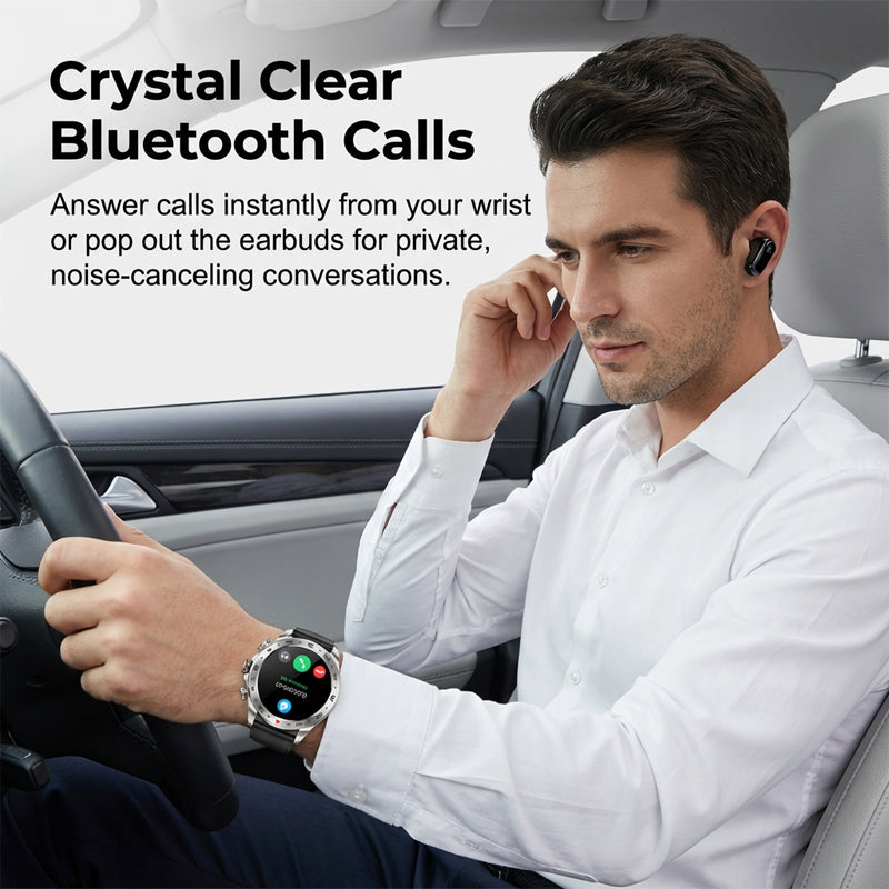 2-in-1 Smartwatch with Built-in TWS Earbuds