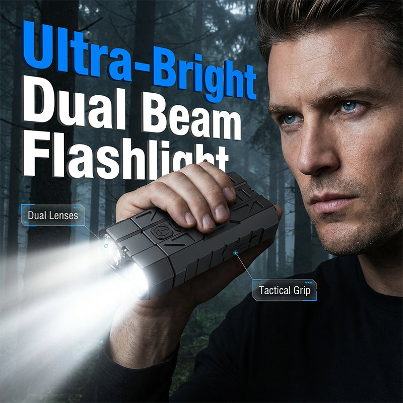 Dual-Source EDC Flashlight with Magnetic Base