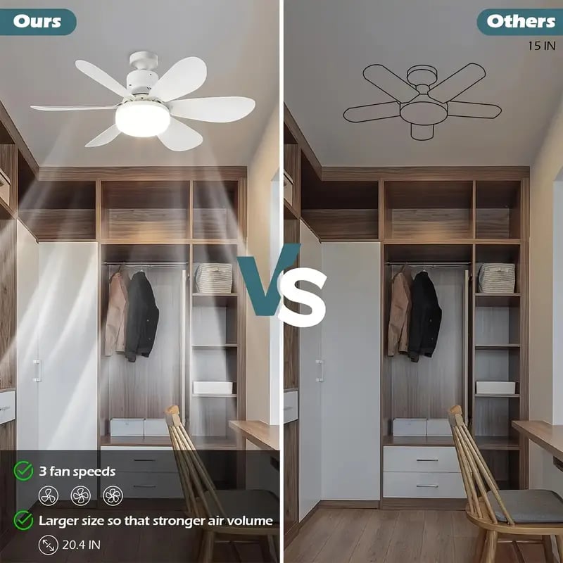 🔥50%OFF🎁2-IN-1 PORTABLE CEILING FAN & LIGHT with Remote Control